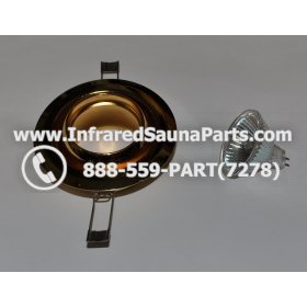 COMPLETE LIGHT ASSEMBLY 110V / 120V - COMPLETE LIGHT ASSEMBLY 1 HOUSING IN GOLD FINISH WITH 1 BULB 110V 120V 3