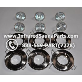 COMPLETE LIGHT ASSEMBLY 220V / 240V - COMPLETE LIGHT ASSEMBLY 6 HOUSING IN SILVER FINISH WITH 6 BULBS 220V / 240V 2