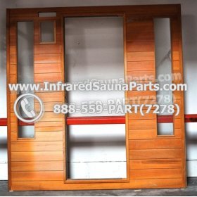 WOOD SAUNA WALLS - HEMLOCK WOOD SAUNA PANEL WITH GLASS ( 72.5" x 70" ) 1